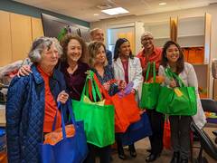 The Social Action team of Judy Kinman, Julie Mayer, Carol Briselli and John Greenstine were joined on delivery day by ChesPenn pediatricians Kai Turner, Ashley Henderson and ChesPenn CEO Susan Harris McGovern.